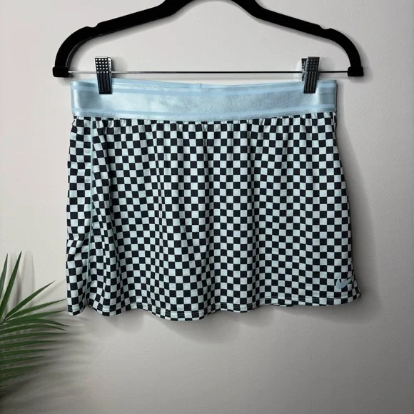 Nike Court Dri Fit Checkered Skirt Skort 2 in 1 Shorts Mini Active - Picture 1 of 6